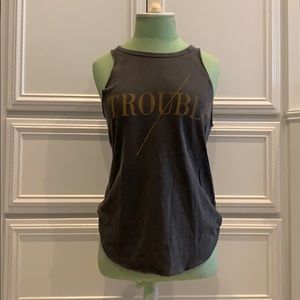 Gray graphic tank top